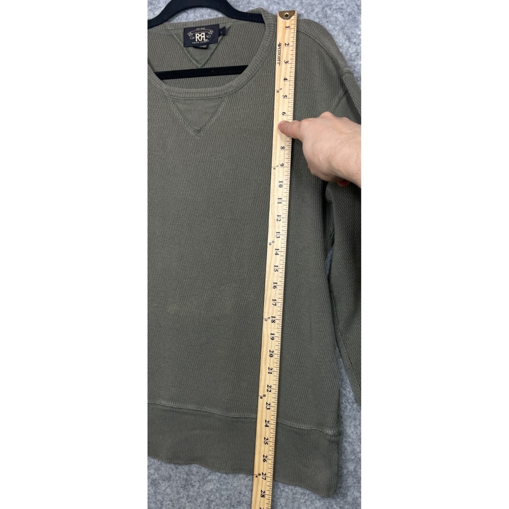 RRL Double RL Ralph Lauren Sweatshirt Mens L Green Pullover Crewneck Cotton Read - Picture 12 of 13
